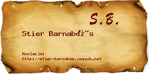 Stier Barnabás névjegykártya